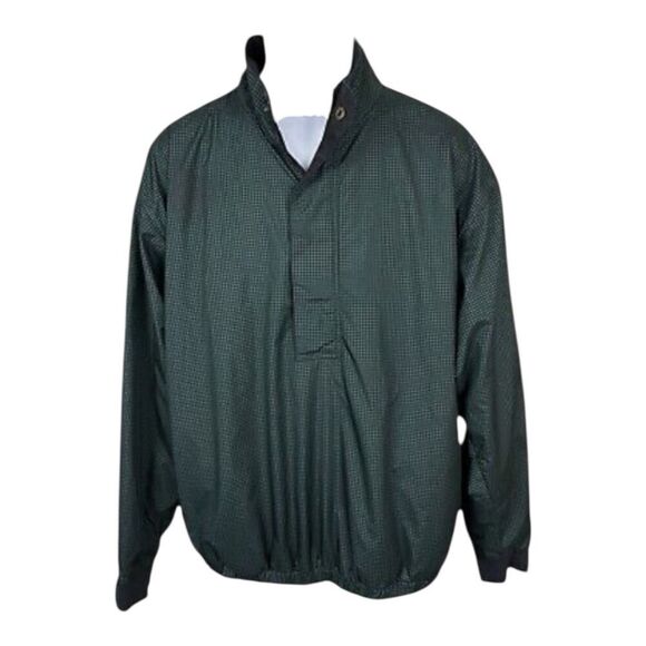 DryJoys by FootJoy Green Houndstooth 1/2 Zip Rain, Wind Golf Jacket L New - Picture 9 of 9